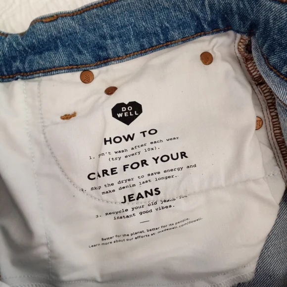 Madewell Blue Denim Jeans straight leg size 27t (flaw) - Picture 3 of 12